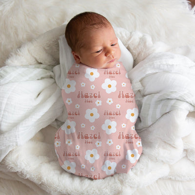 Pink Daisy Swaddle Blanket Easy Basic Creations