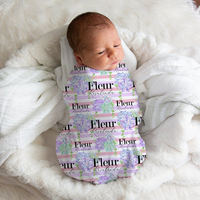 Personalized Succulent Garden Swaddle Blanket Easy Basic Creations