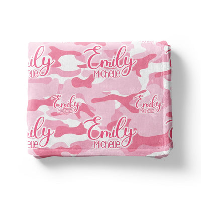 Pink Camo Custom Name Blanket - Easy Basic Creations
