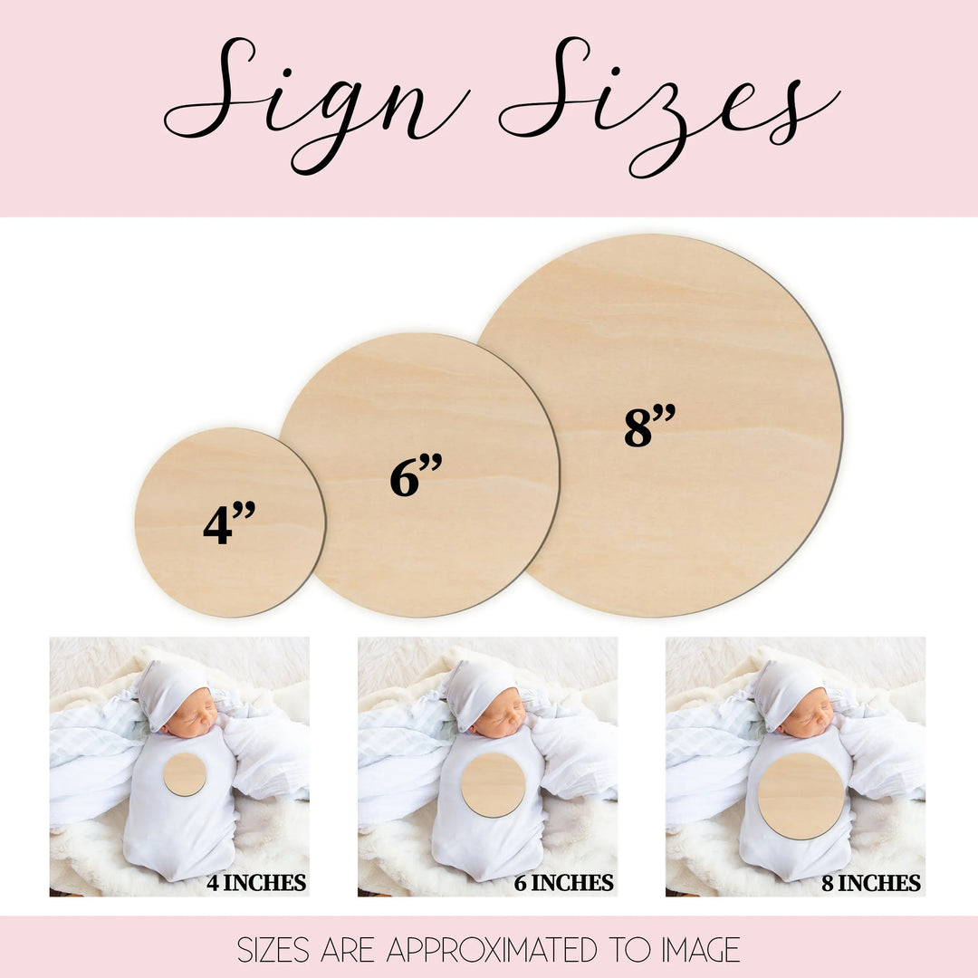 Baby Name Announcement Wood Round Easy Basic Creations