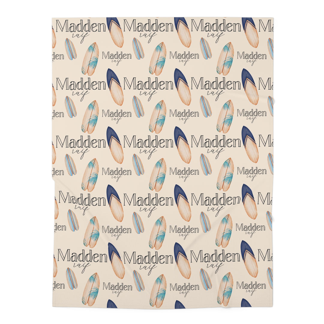 Personalized Surfboard Swaddle Blanket Easy Basic Creations