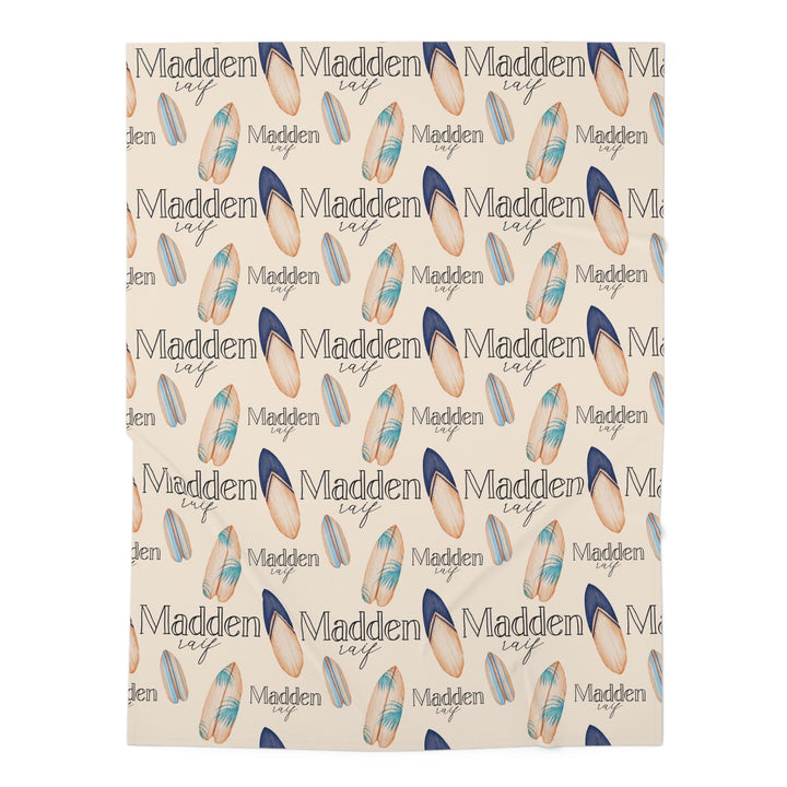 Personalized Surfboard Swaddle Blanket Easy Basic Creations