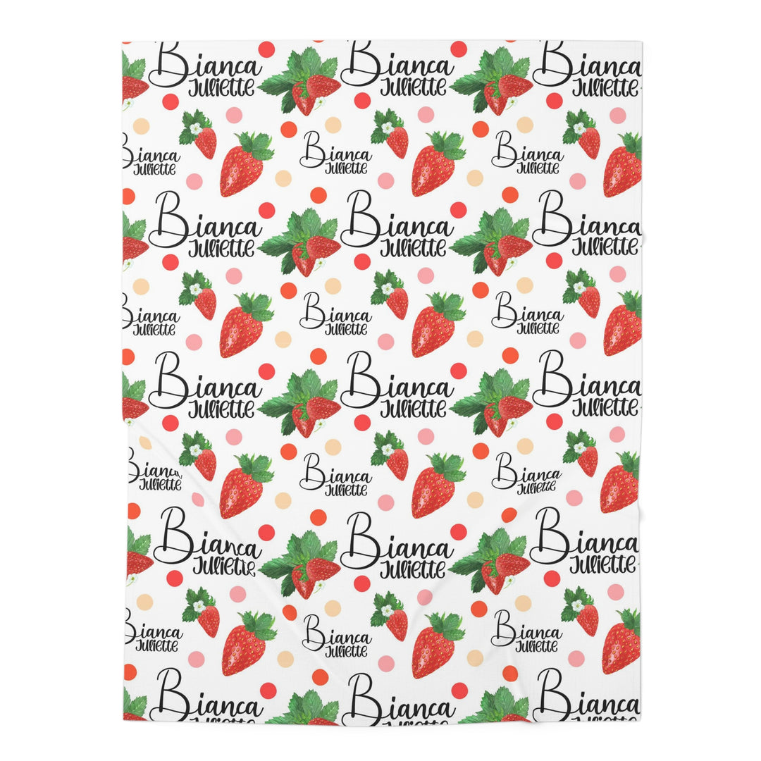 Personalized Strawberry Swaddle Blanket Easy Basic Creations