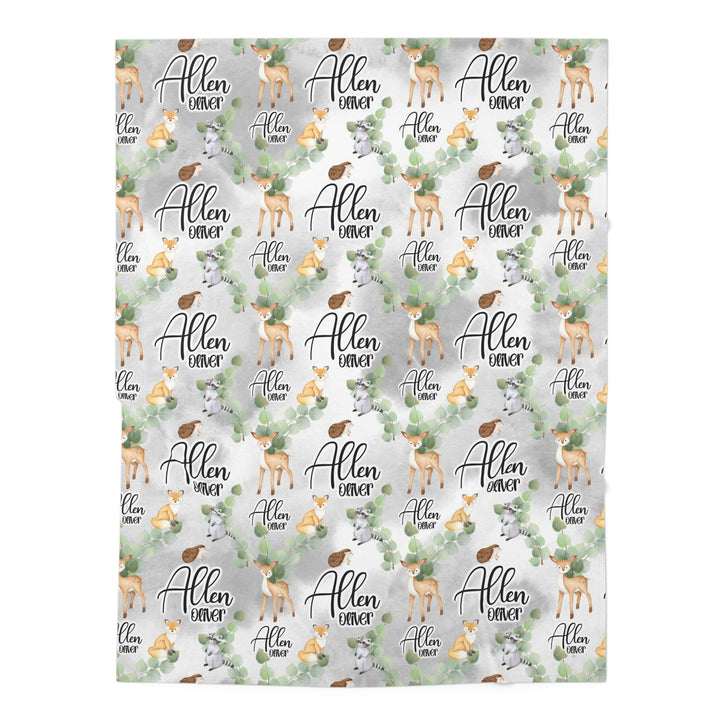 Personalized Woodland Swaddle Blanket Easy Basic Creations