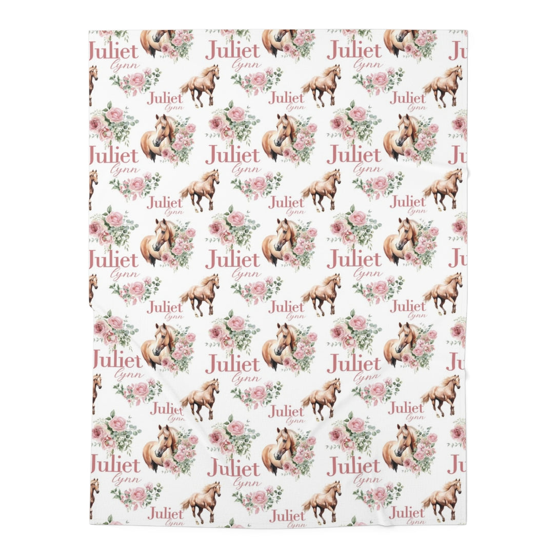 Floral Horse Swaddle Blanket