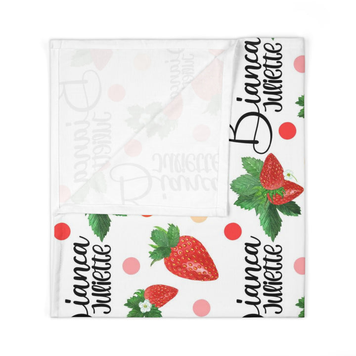 Personalized Strawberry Swaddle Blanket Easy Basic Creations