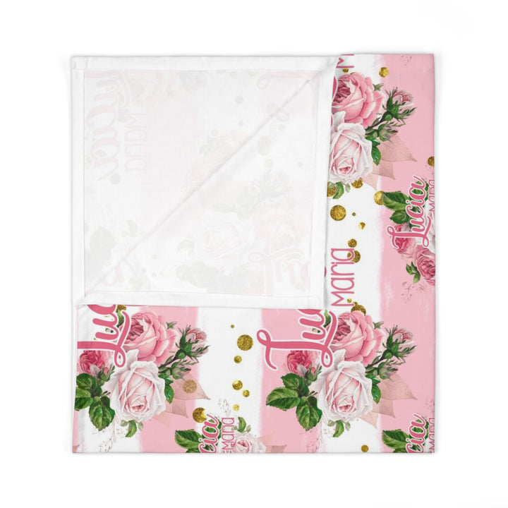 Personalized Pink Rose Garden Swaddle Blanket Easy Basic Creations