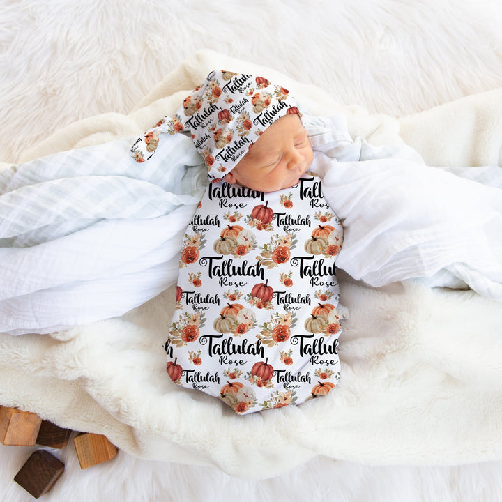 Autumn Pumpkin Patch Swaddle Blanket Easy Basic Creations