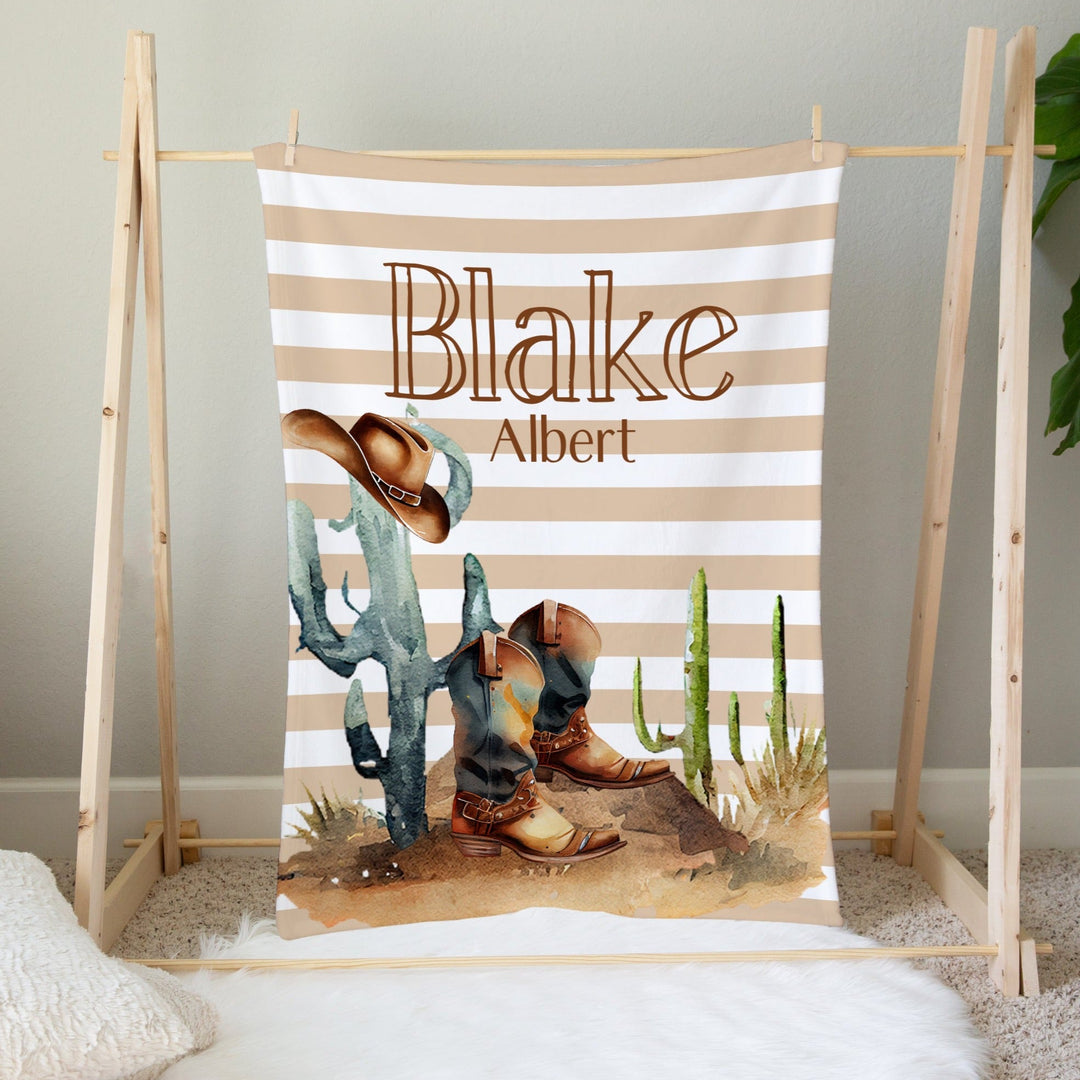 Cowboy Custom Name Blanket Easy Basic Creations