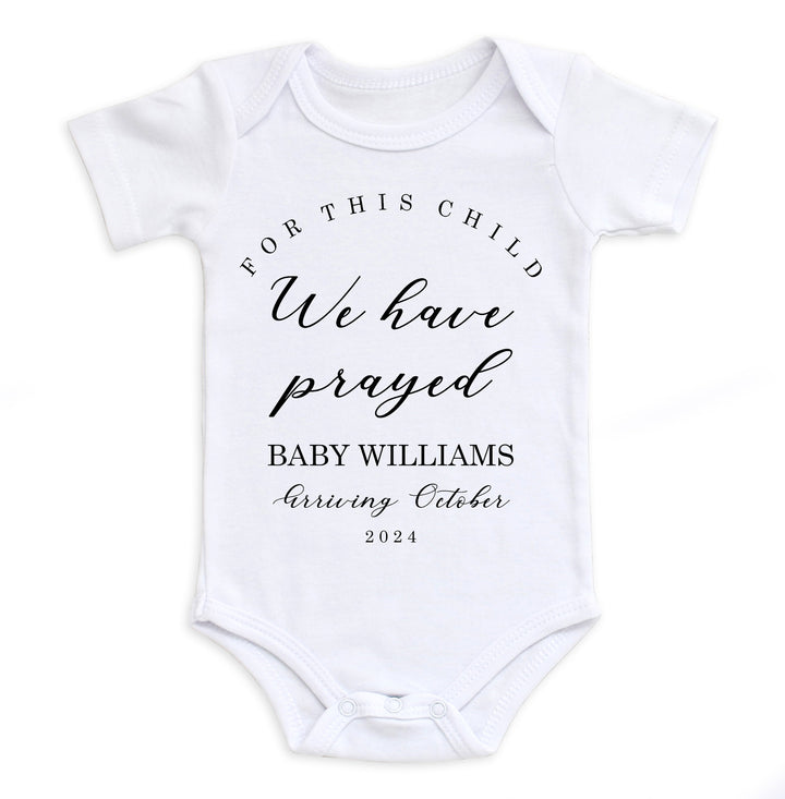 For This Child We Have Prayed Bodysuit Easy Basic Creations