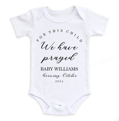 For This Child We Have Prayed Bodysuit Easy Basic Creations