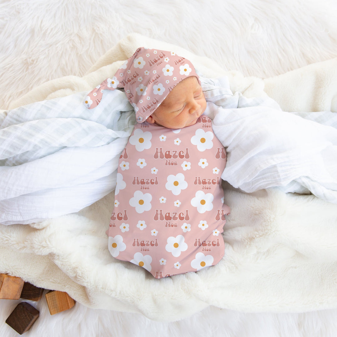 Pink Daisy Swaddle Blanket Easy Basic Creations