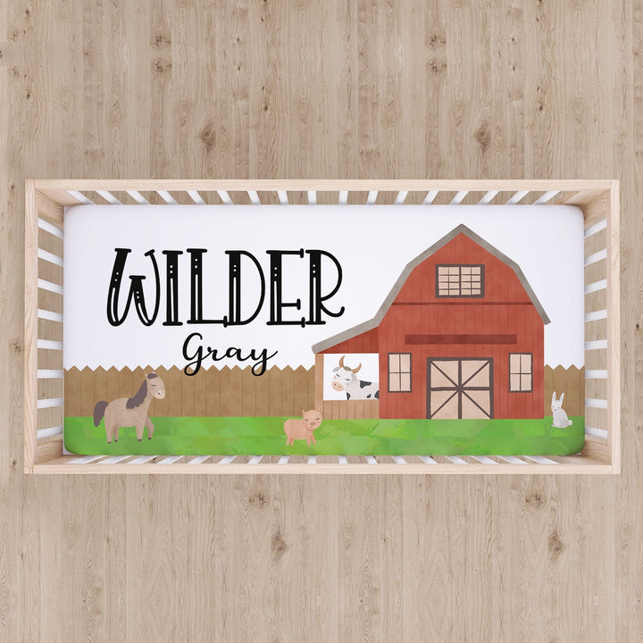 Happy Farm Custom Name Crib Sheet Easy Basic Creations