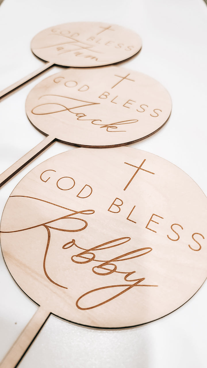 Personalized God Bless Cake Topper Easy Basic Creations Shop