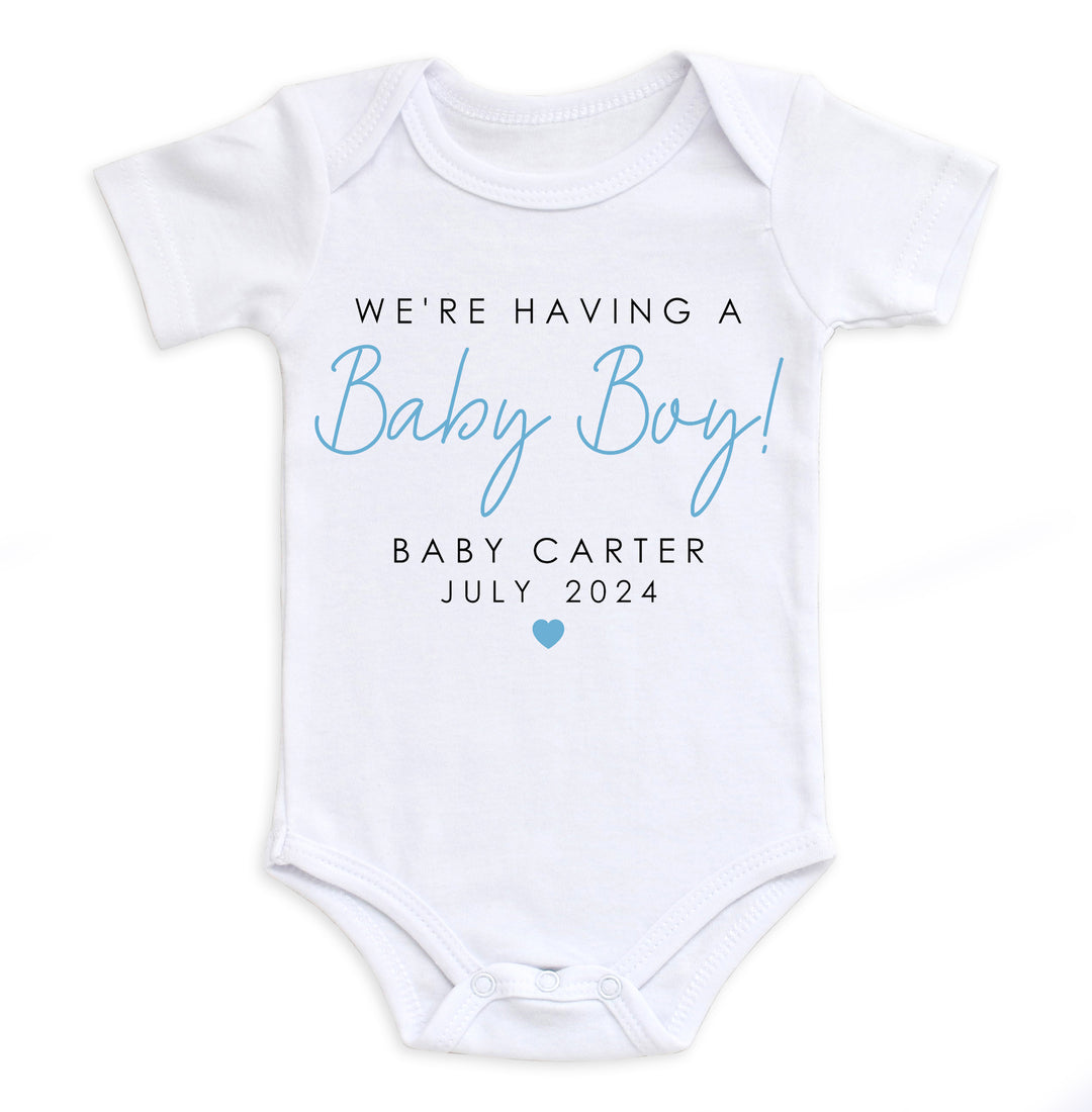 We're Having A Baby Boy Bodysuit Easy Basic Creations Shop