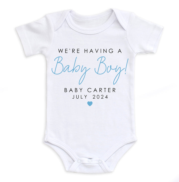 We're Having A Baby Boy Bodysuit Easy Basic Creations Shop