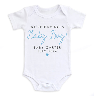 We're Having A Baby Boy Bodysuit Easy Basic Creations Shop