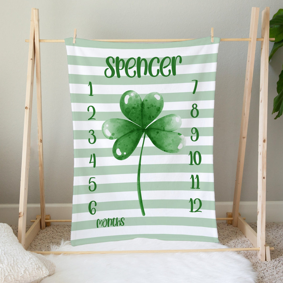 Lucky Shamrock Milestone Blanket Easy Basic Creations