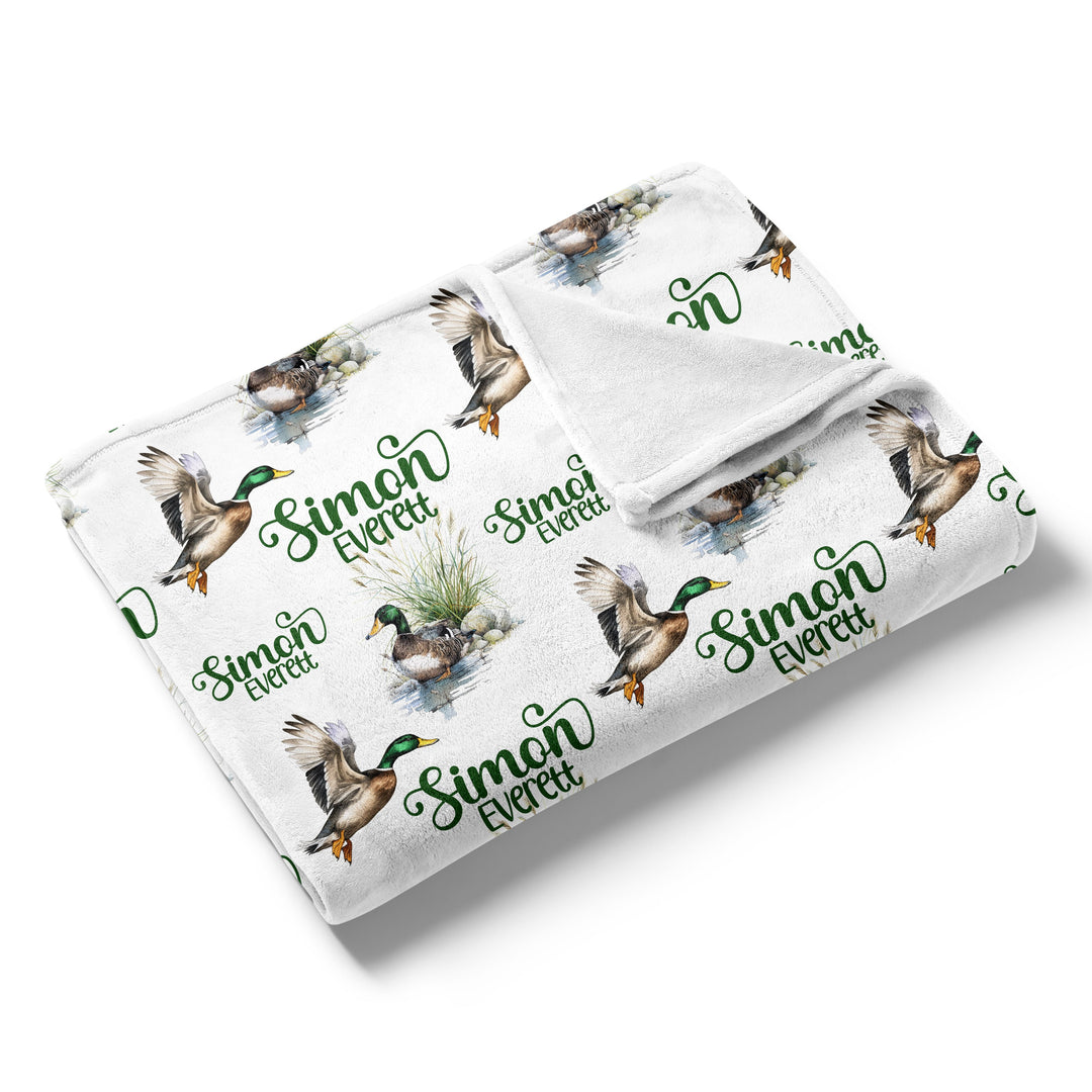 Mallard Duck Custom Name Blanket