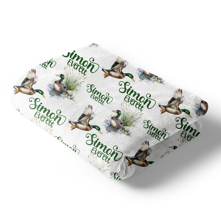 Mallard Duck Custom Name Blanket