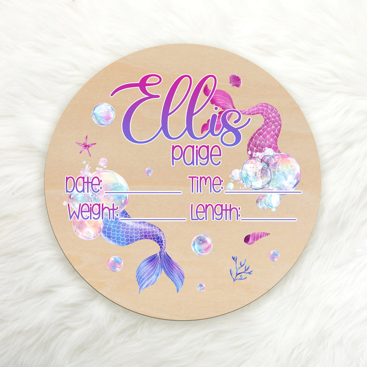 Mermaid Tail Birth Stat Sign