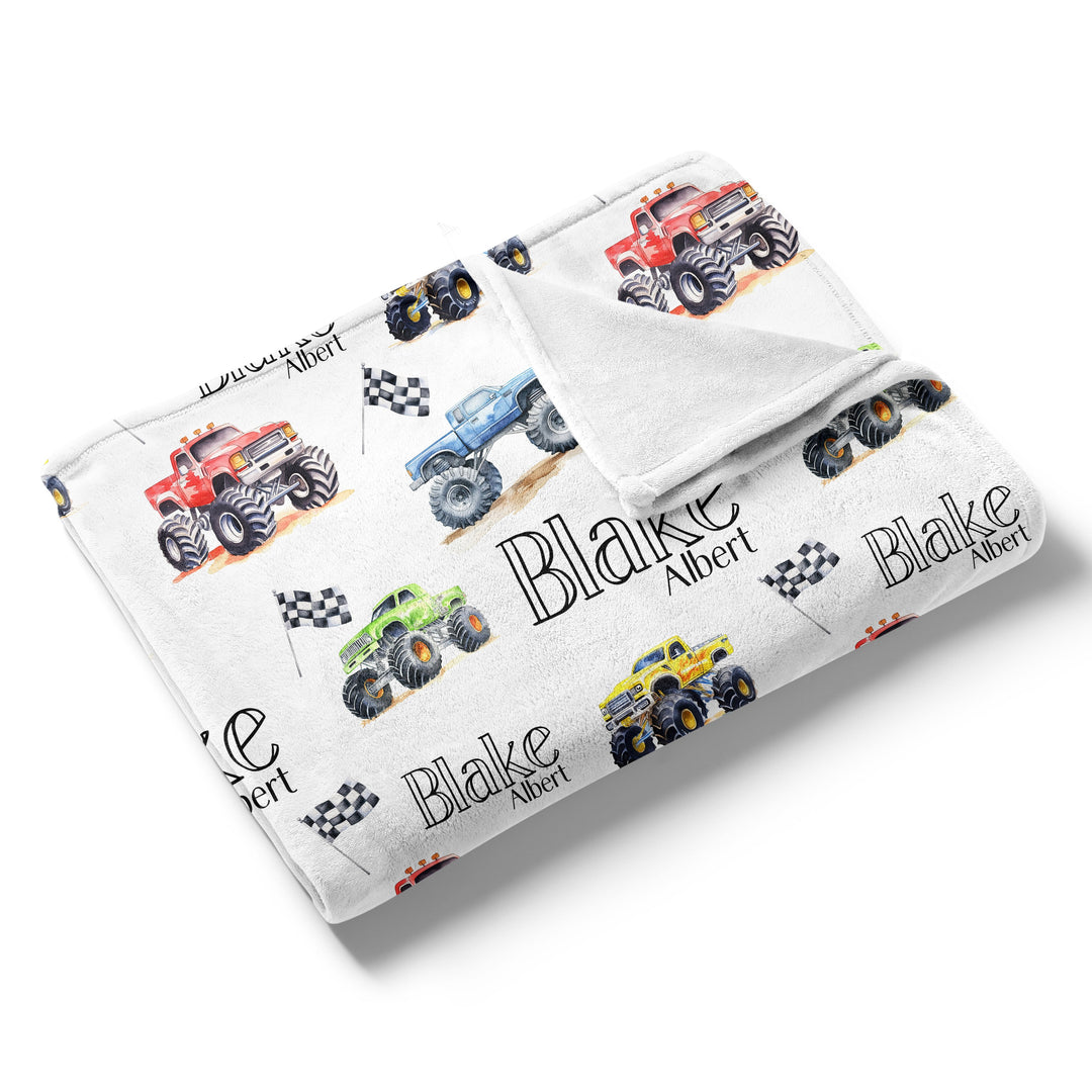 Monster Truck Custom Name Blanket Easy Basic Creations