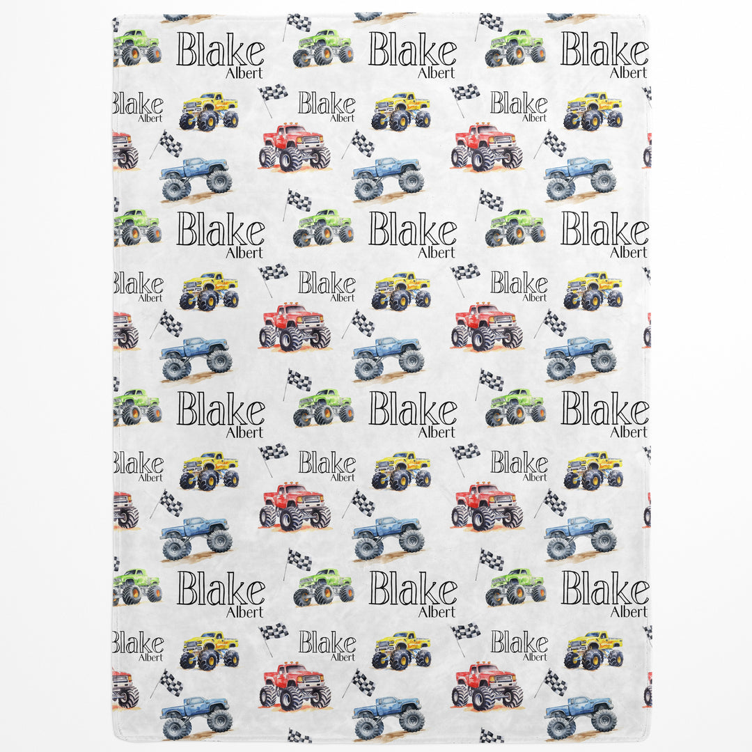 Monster Truck Custom Name Blanket Easy Basic Creations