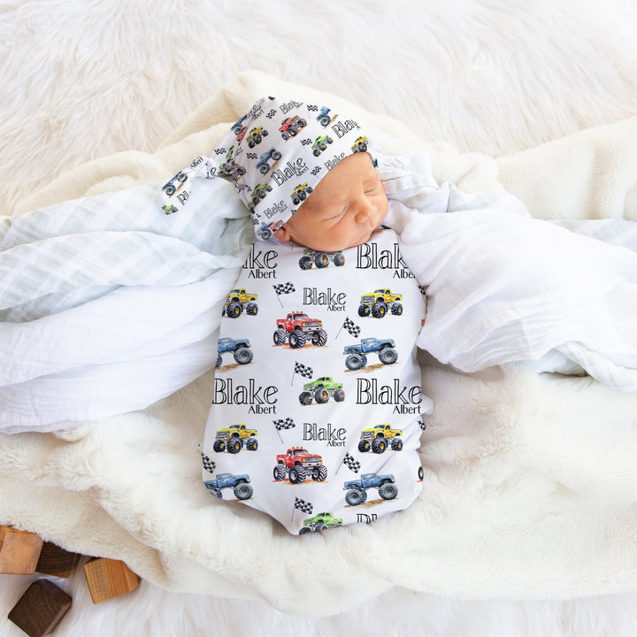 Monster Truck Swaddle Blanket Easy Basic Creations