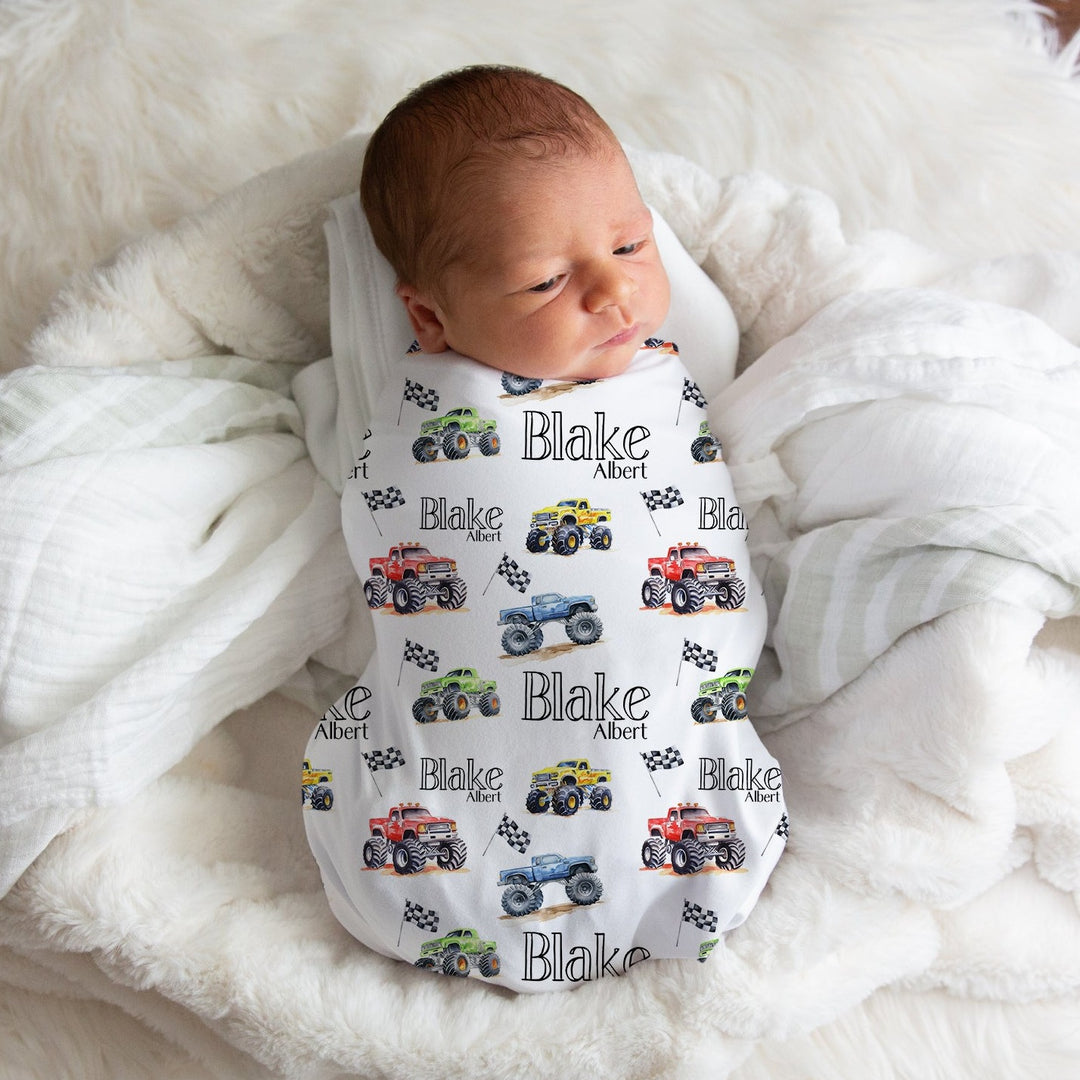 Monster Truck Swaddle Blanket Easy Basic Creations