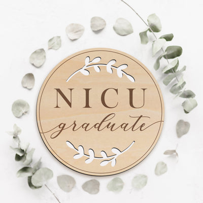 NICU Graduate Botanical Wood Round Easy Basic Creations