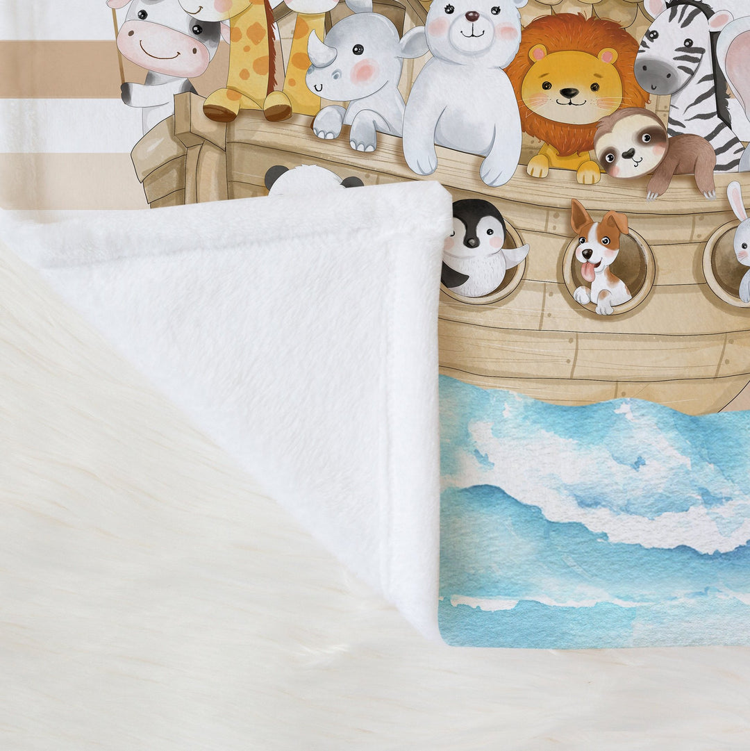 Noah's Ark Stripe Custom Name Blanket