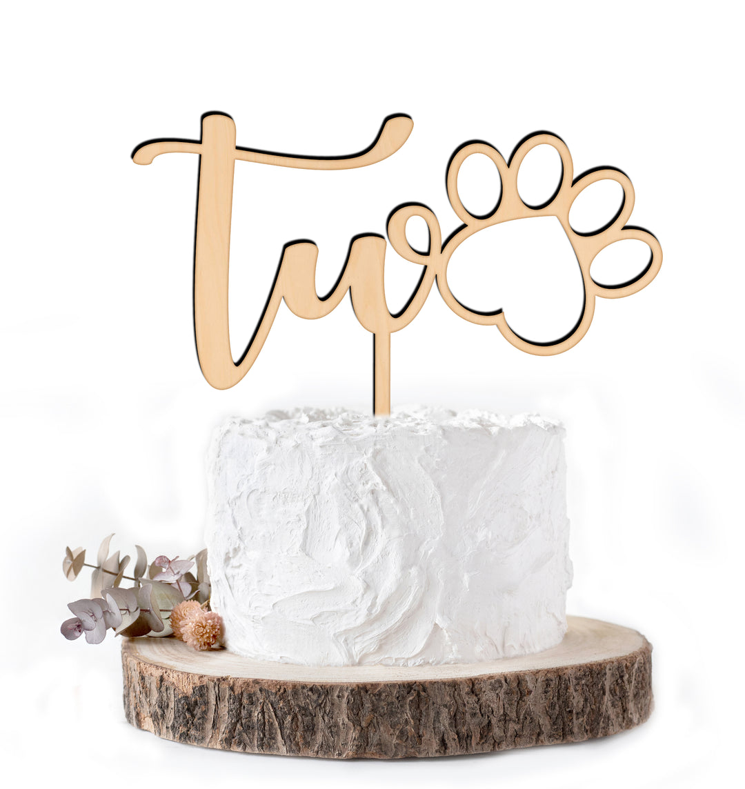 Paw Two Cake Topper