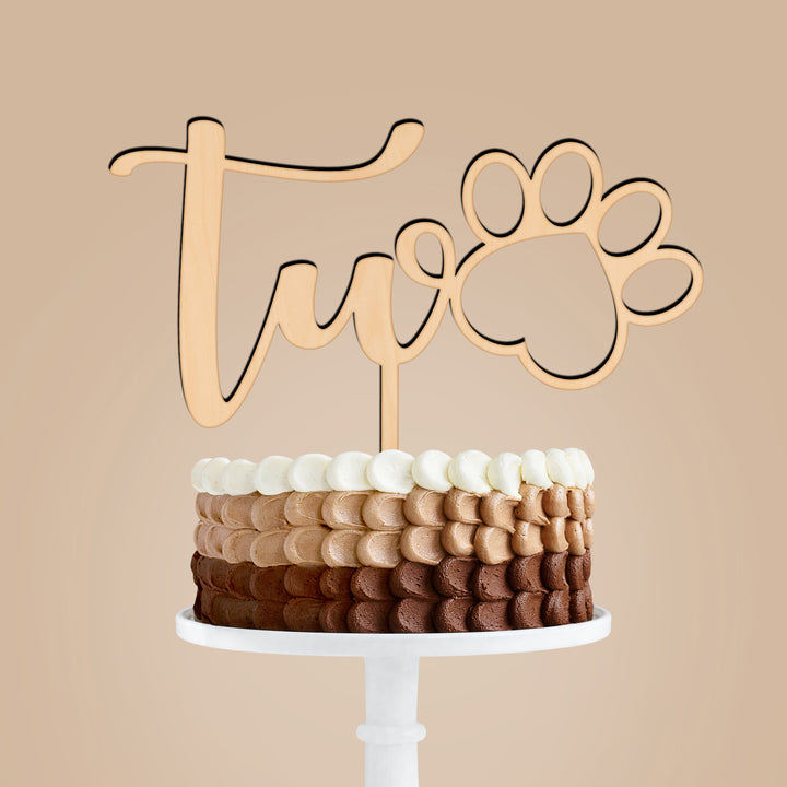 Paw Two Cake Topper