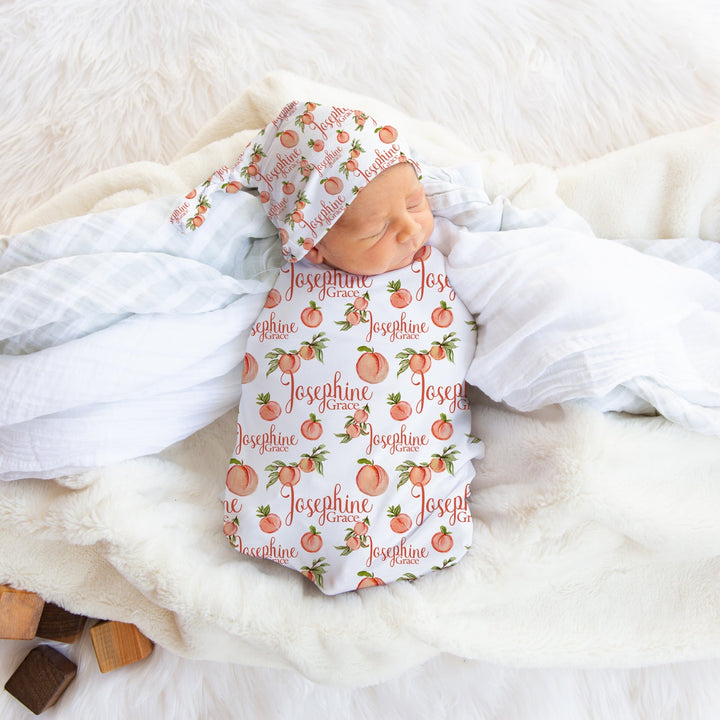 Personalized Peach Swaddle Blanket Easy Basic Creations Shop