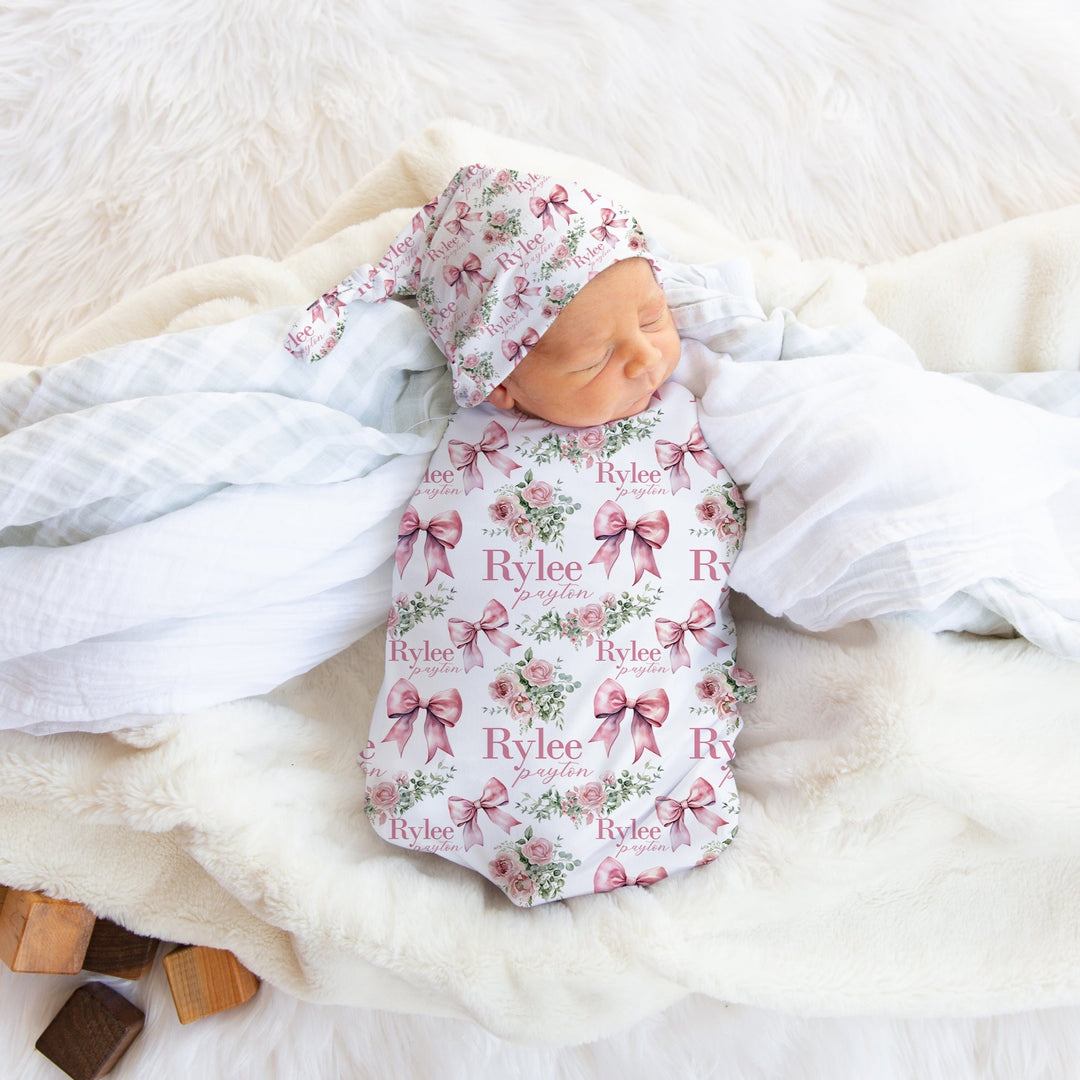 Pink Bow Swaddle Blanket Easy Basic Creations