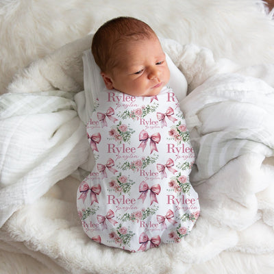 Pink Bow Swaddle Blanket Easy Basic Creations
