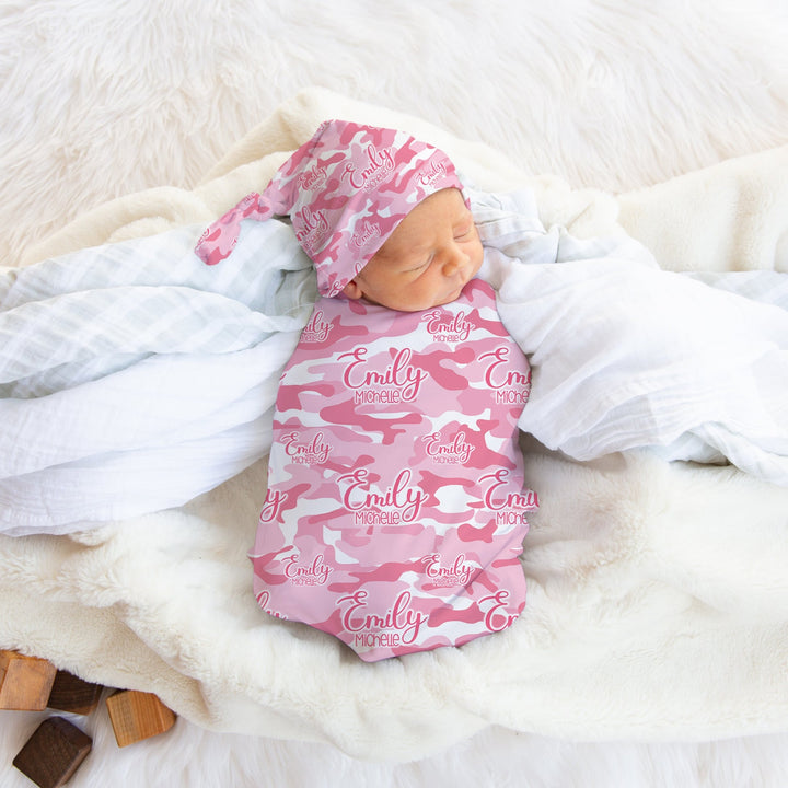 Personalized Pink Camo Swaddle Blanket Easy Basic Creations