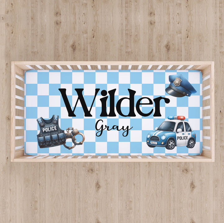 Police Custom Name Crib Sheet