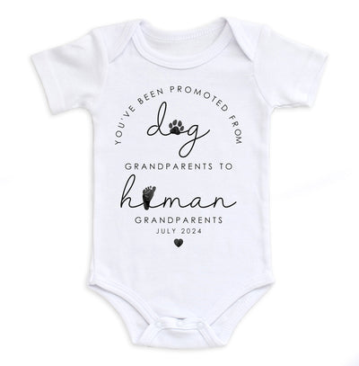 Promoted To Grandparents Bodysuit Easy Basic Creations