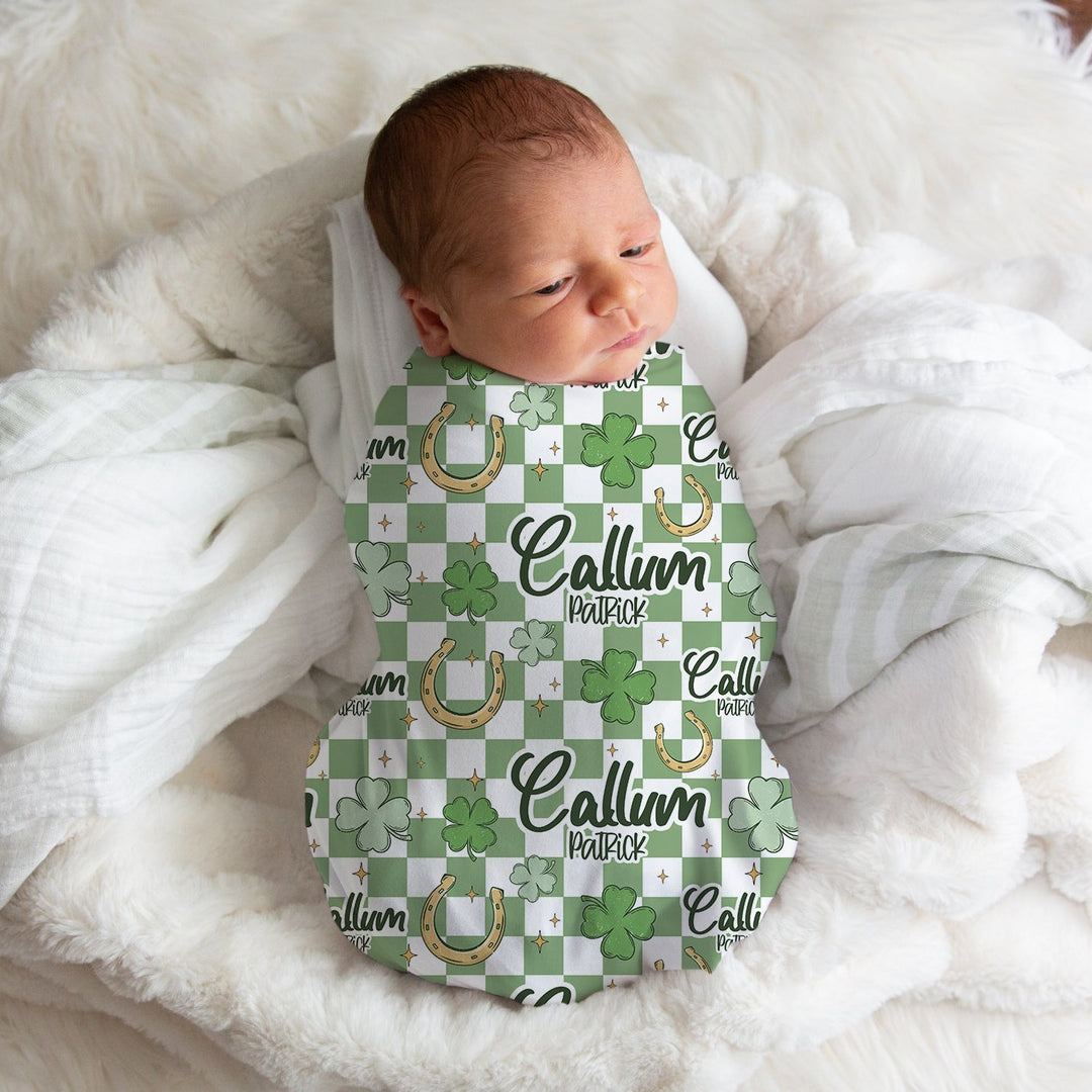 Shamrock Checkered Swaddle Blanket Easy Basic Creations Shop