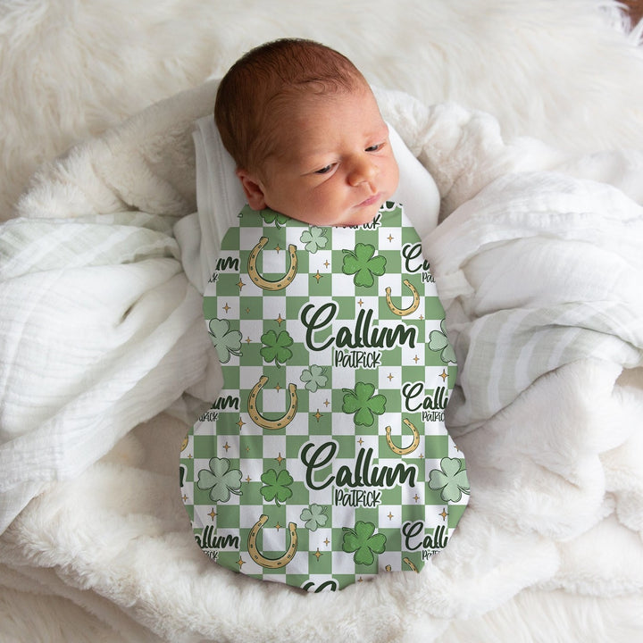 Shamrock Checkered Swaddle Blanket Easy Basic Creations Shop