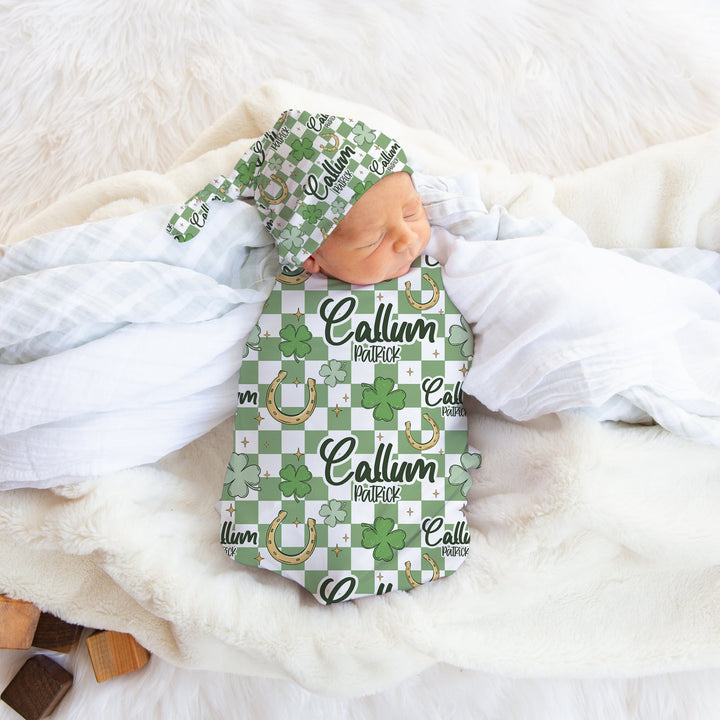 Shamrock Checkered Swaddle Blanket Easy Basic Creations Shop