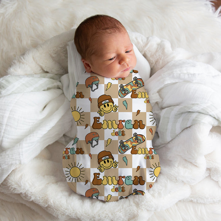 Skater Smiley Face Swaddle Blanket Easy Basic Creations