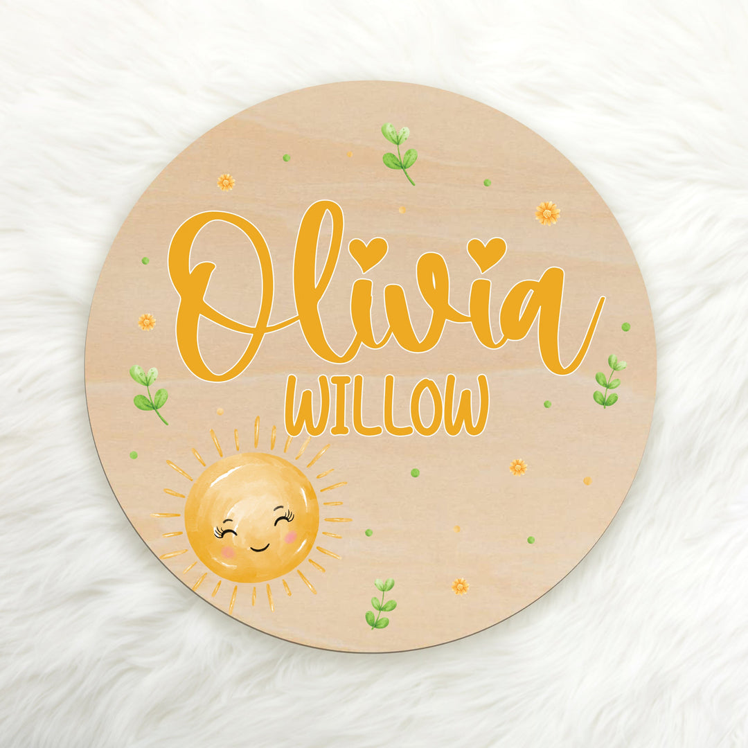 Sunshine Custom Name Wood Round Easy Basic Creations