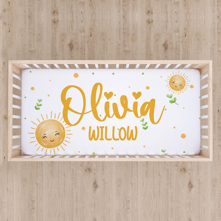 Sunshine Custom Name Crib Sheet Easy Basic Creations