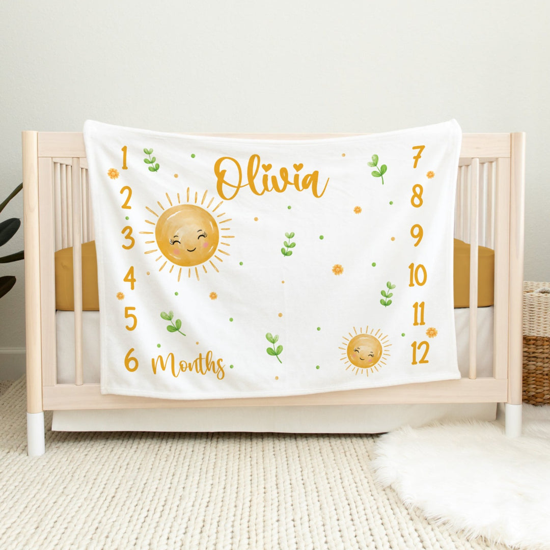 Sunshine Milestone Blanket Easy Basic Creations