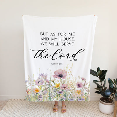 As For Me and My House We Will Serve the Lord Joshua 24:15 Blanket Easy Basic Creations