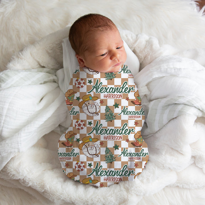 Western Santa Swaddle Blanket Easy Basic Creations