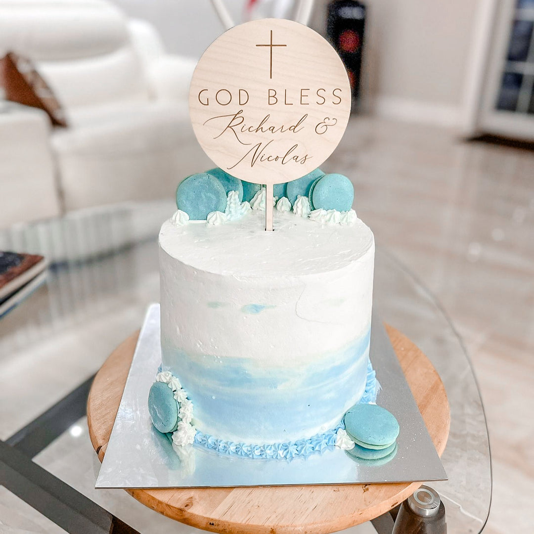 Personalized God Bless Cake Topper Easy Basic Creations Shop