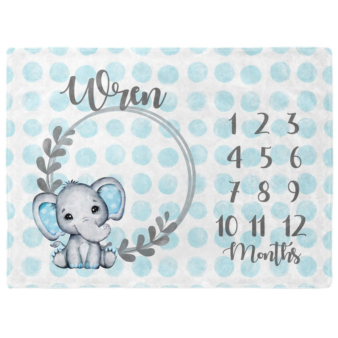 Elephant Boy Milestone Blanket Easy Basic Creations